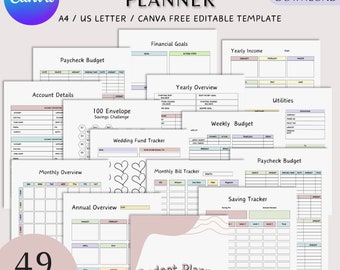 Budget Planner Printable PDF, Ultimate Financial Planner Printable, Budgeting Binder, Finance Tracker Mega Bundle, Paycheck Budget Template