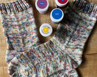 Chaussettes tricotées à la main en Sockwool teinte à la main taille 38
