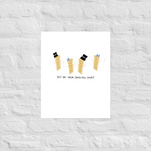Whimsical Dancing Pasta Kitchen Print