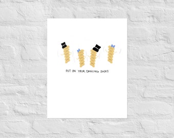 Dancing Racoili Whimsical Dancing Ravioli Pasta Square Dancing Grab Your Partner ...