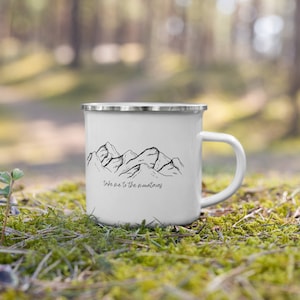 Take Me to the Mountains Enamel Mug, Skiing Tin Mug, Camping in the Mountains Gift
