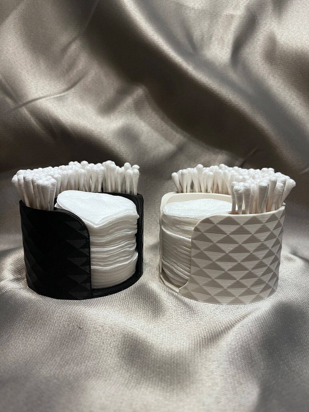 Ear Bud Holder, Cotton Pad Holder, Triangular Style Plastic Tray 3D