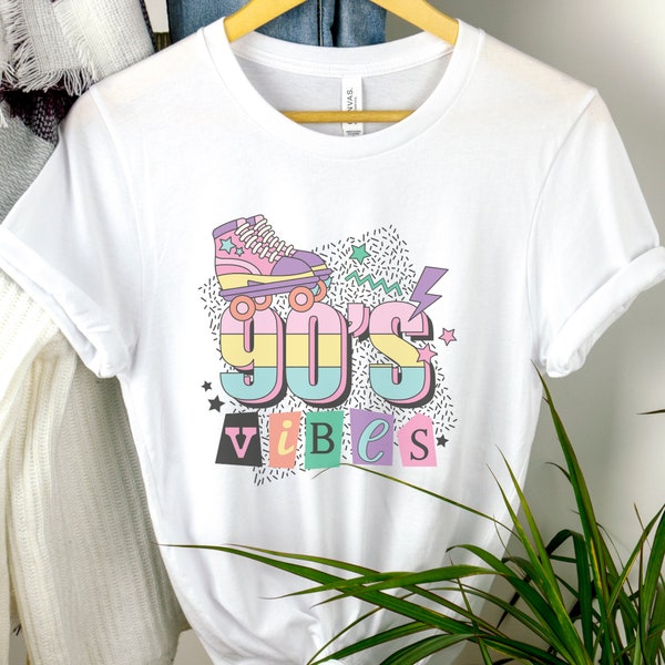 90's Vibe Tshirt, 90s Adults women's Printed T-Shirt, Nineties Fancy Dress Costume Outfit, Birthday gift Tee, Party Shirt