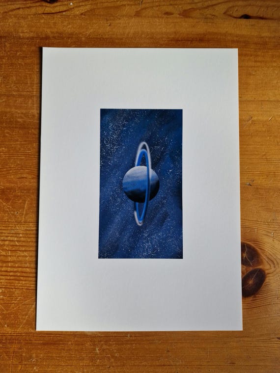 Surreal Blue Planet Art Print: Sci-Fi Space Decor (A4 or 5x7 Matte)