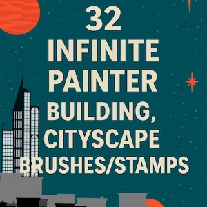 32 Infinite painter building, cityscape brushes/stamps.