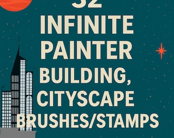 32 Infinite painter building, cityscape brushes/stamps.