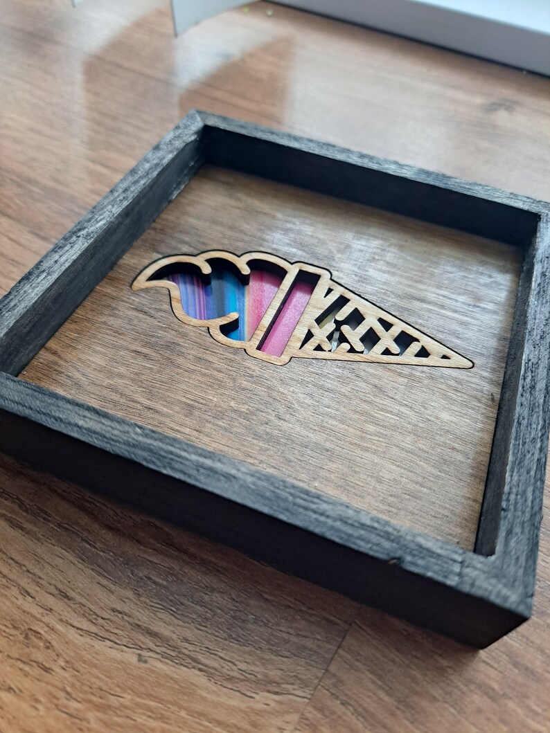 5 Laser Cut Ice Cream Cone Wooden Mini Art Etsy