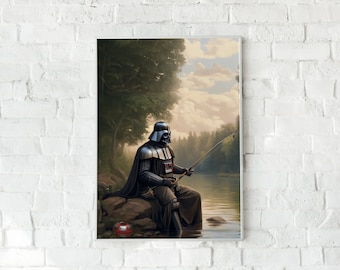 Darth Vader Fishing Art Print: Star Wars Concept (Digital Download)