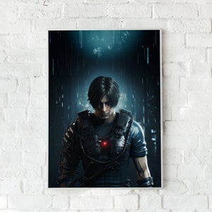 Cyberpunk Leon Kennedy | Resident Evil Concept Art | High Quality Digital Print