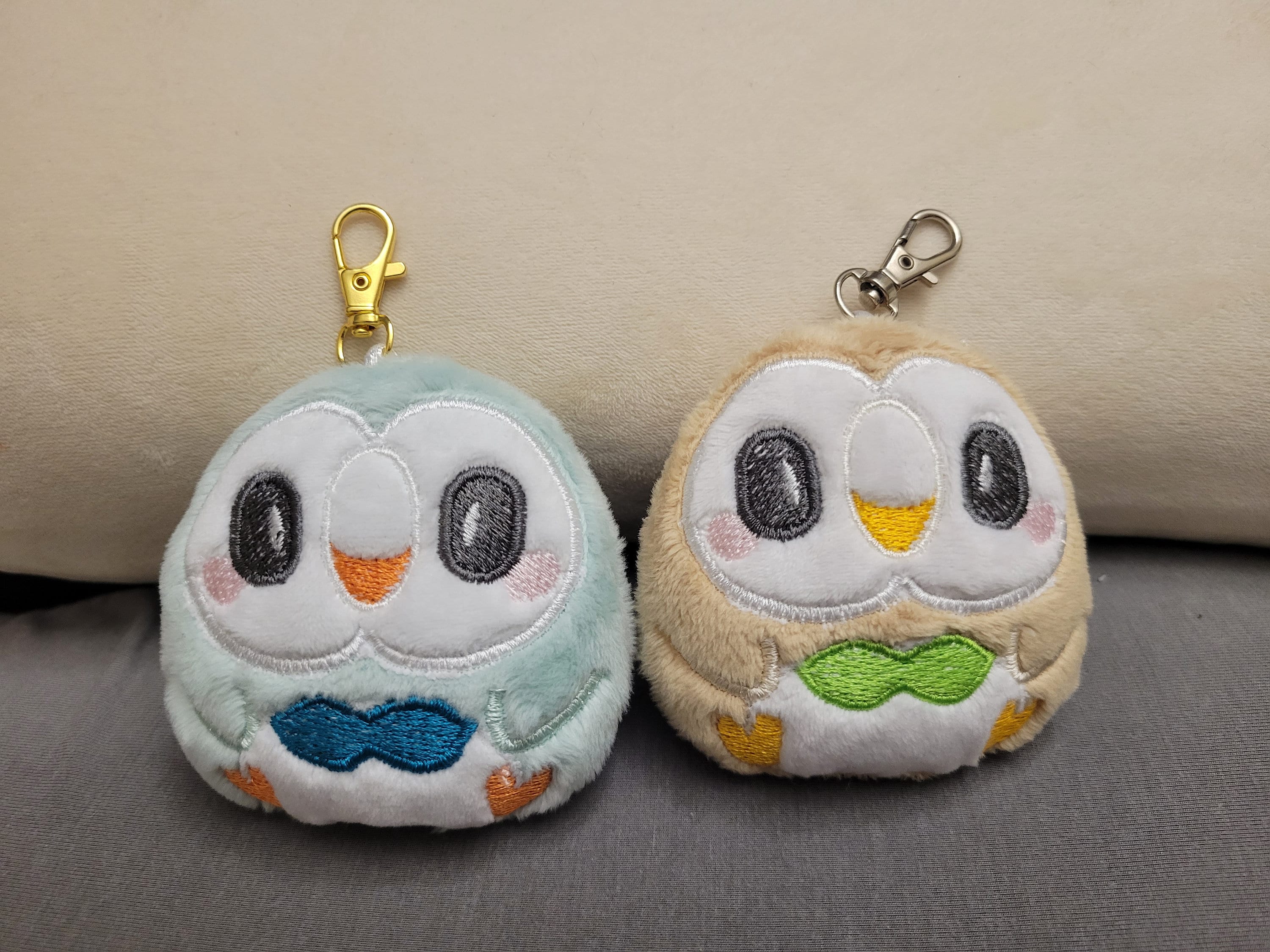 Licensed Rowlet Pokemon Plush Toys Soft Doll Key Chain Ring