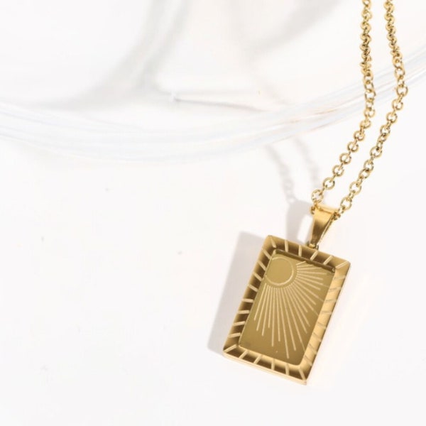 LDS Jewelry for her - Celestial Sun Pendant Necklace - 18K Gold - Think Celestial