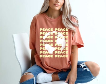 Peace on Earth T-shirt Peace Grid Luke 2:14 Shirt Unique Christian Shirt Abstract Comfort Colors T-shirt Art Shirt Aesthetic Peace Shirt