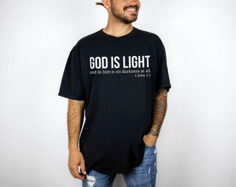 God Is Light Street Evangelism T-shirt, Vintage Christian Shirt, 1 John 1:5 Tee, Evangelist Gift, Comfy Jesus Tee, Christian Streetwear