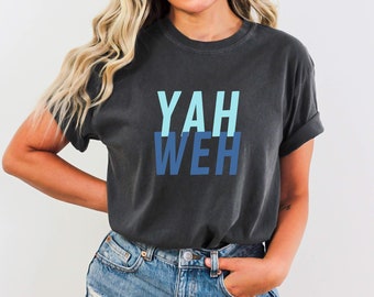 YAHWEH Exodus 3:14 Bible Verse Crewneck Christian Apparel Minimalist Faith-Based Clothing Comfort Colors Scripture TShirt Church Worship