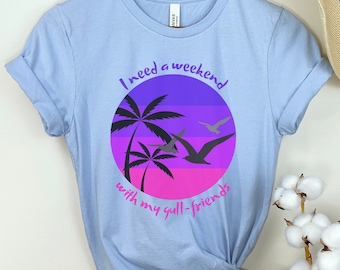 Beach Shirt for Ocean Lover T-Shirt for Summer Vacation Tshirt Tropical Sunset Tee Shirt with Palm Tree Sunset Graphic Tee Beachy Shirt