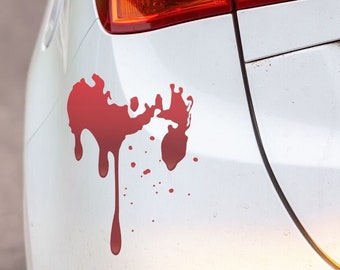 Bloody Dripping Blotch Halloween Sticker Transparent Horror Dripping Blood Decal Die-Cut 4x4 or 6x6 Stickers One Sheet