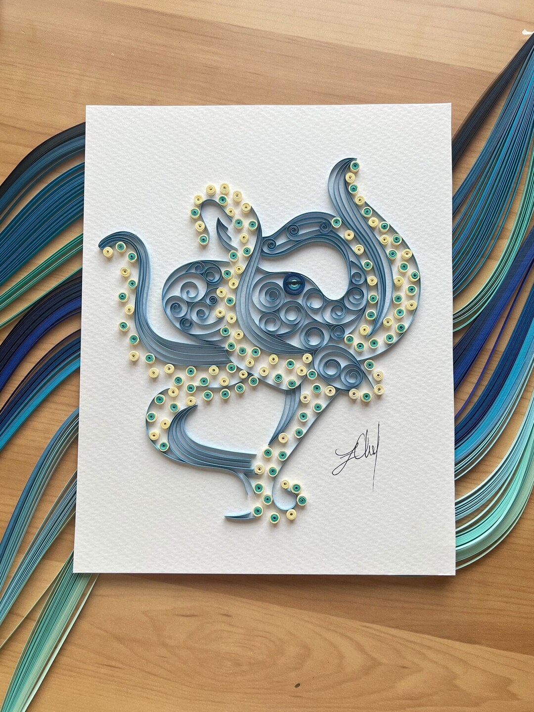 Quilled Octopus Art 3D Paper Art Framed Quilled Octopus Etsy