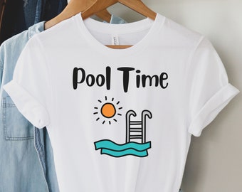 Pool Time summer swimming fun cute t-shirt, summertime swimming t-shirt, pool day, at the pool t-shirt,