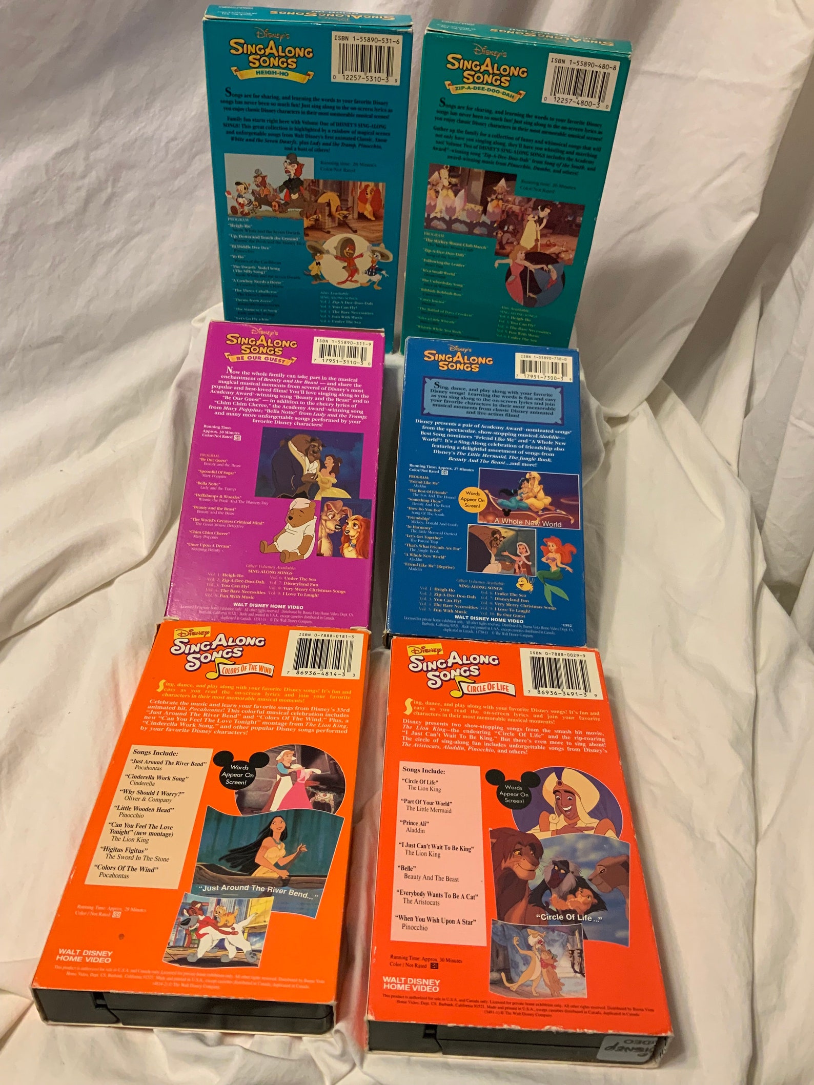 Disney Singalong Songs VHS 6 VHS Used Etsy UK