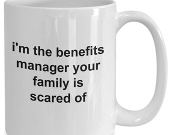 Fun gift for benefits manager, benefits manager mug, compensation manager, salary manager, hr management