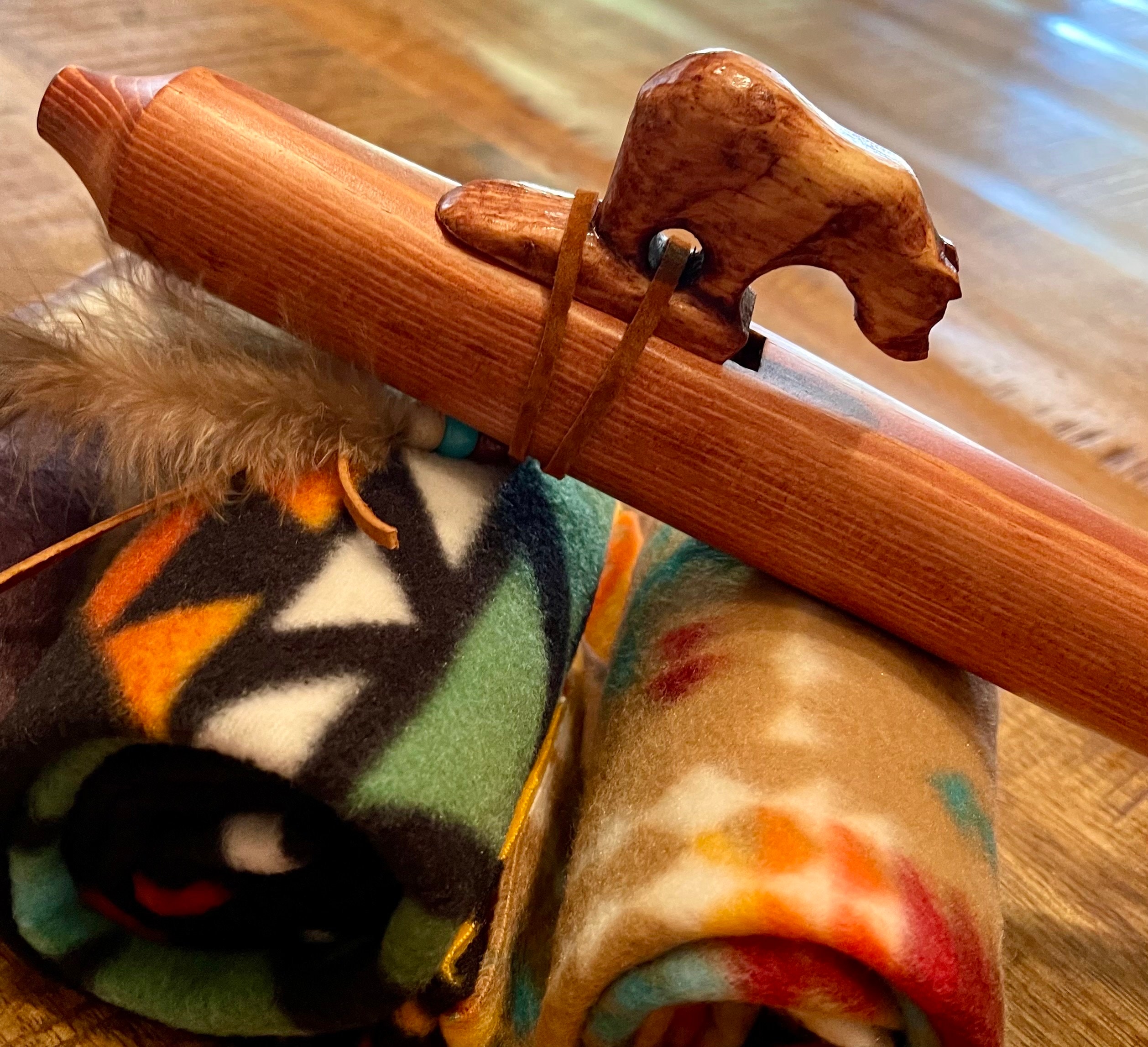 Jonah Thompson Native American BEAR Flute With Fleece Flute Bag - Etsy