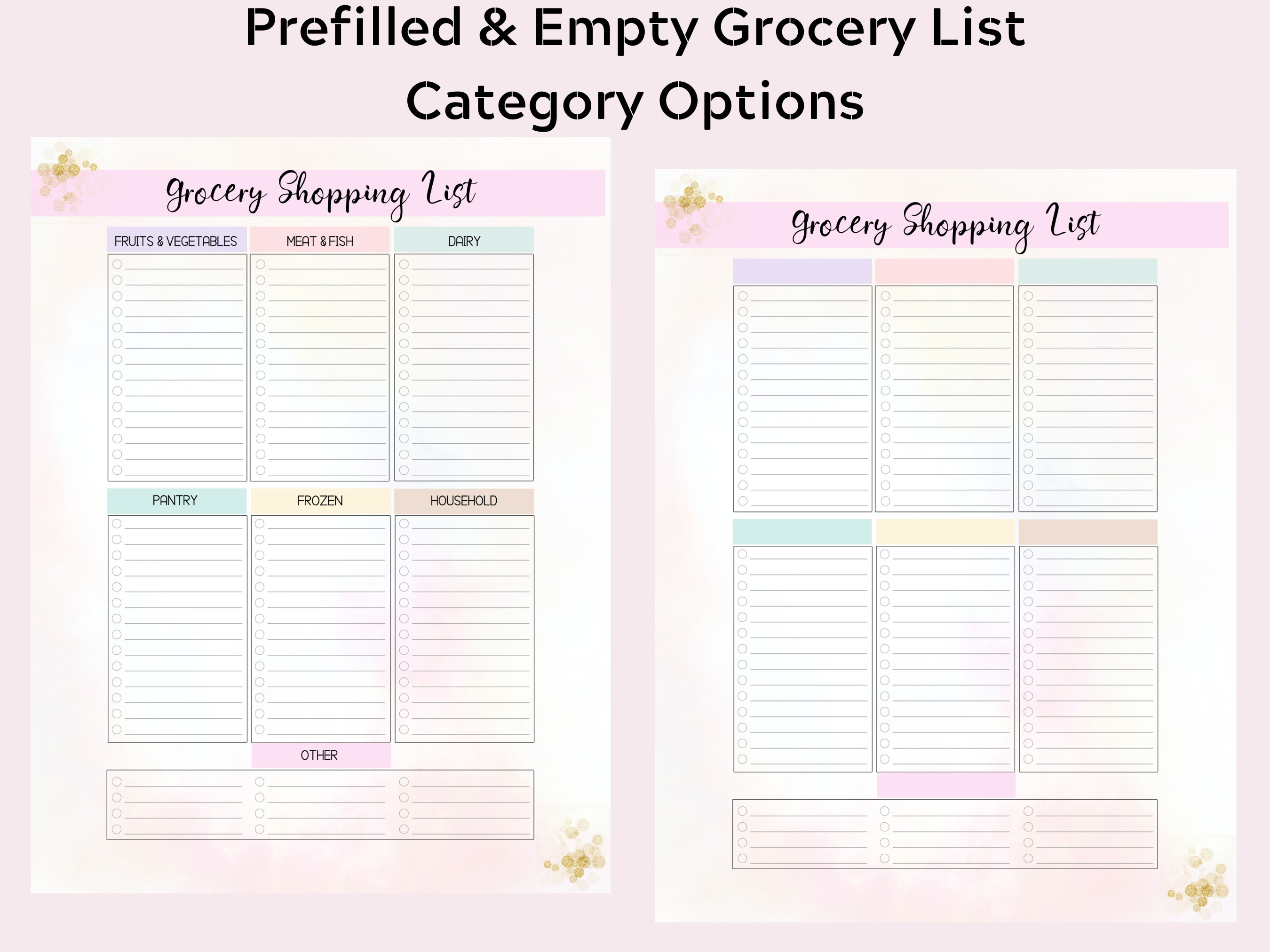 Weekly Meal Planner Printable With Grocery List Printable, Weekly Menu ...