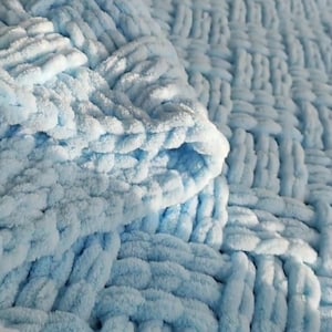 Soft handmade knitted blanket and cover for baby. Knitted with Alize PUFFY. Gifts for babies. Bedroom teen room and baby room.