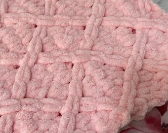 Handmade Knitted Baby Blanket: Soft Alize Puffy Blanket