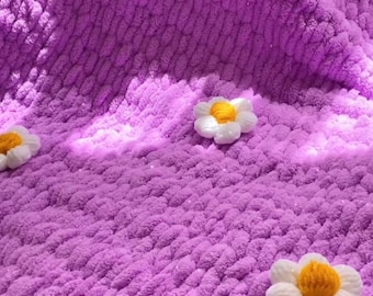 Handmade Knitted Baby Blanket: Soft Alize Puffy Cover