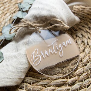 Namensschilder aus Acryl | Tischkarten | Platzkarten für Hochzeit, Taufe | personalisiert