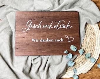 Hochzeitsschild Geschenketisch | Holzschild | Hochzeitsdekoration | Geschenke | Hinweisschild | Hochzeit