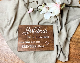 Hochzeitsschild Gästebuch | Erinnerungen | Holzschild