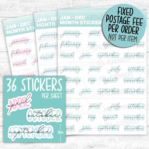 1月～12月の月間ステッカー36枚、ジャーナルステッカー、A5シート、日記、カレンダー、プランナー、学習用ステッカー