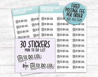 30 TO DO LIST Mini Stickers for your Planner, Calendar, Scrapbook & Bullet Journal