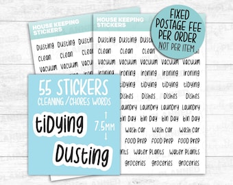 55 HOUSE KEEPING / Chores Stickers for your Planner and Bullet Journal