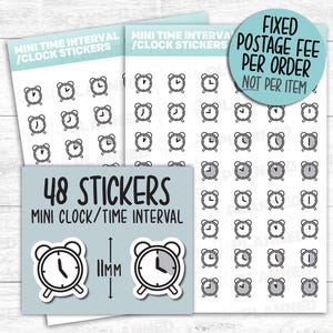 TIME TRACKER Sticker Sheet - 48 Planner Journal Stickers for Bullet Journal | Calendar |  Scrapbook
