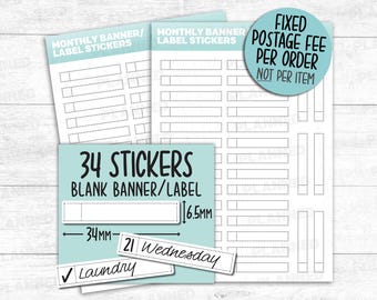 34 BANNER | LABEL Stickers for your Hobonichi, Planner, Calendar, Scrapbook & Bullet Journal