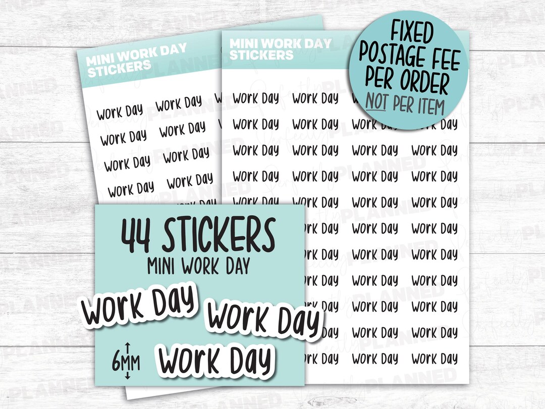 44 WORK DAY Mini Stickers for Your Planner, Calendar, Scrapbook ...