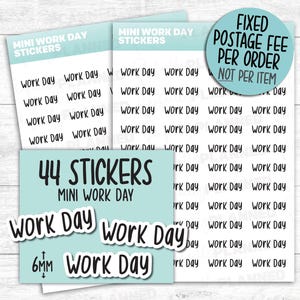 44 WORK DAY Mini Stickers for your Planner, Calendar, Scrapbook & Bullet Journal and more