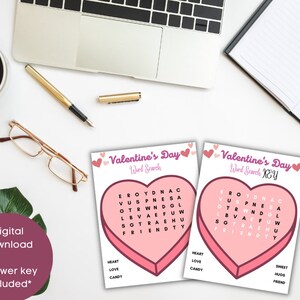 Valentine&#39;s Day Word Search | Instant Digital Download