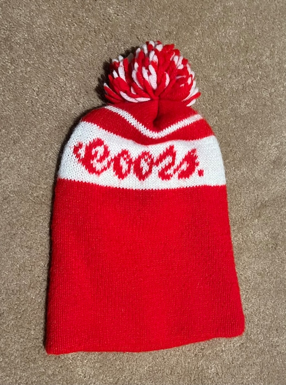 Vintage Coors Beanie Hat Adult One Size White Oran