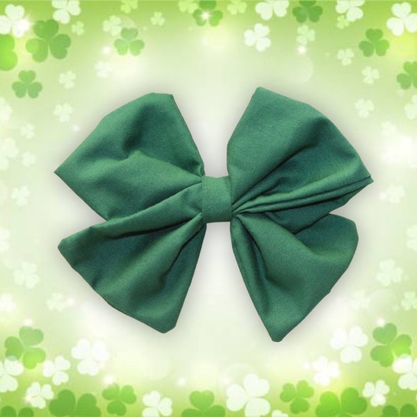 Green hair bow, solid color hair bow, pinwheel hair bow, for girls, for toddlers, for infants, baby shower gift, holiday bow, hunter green