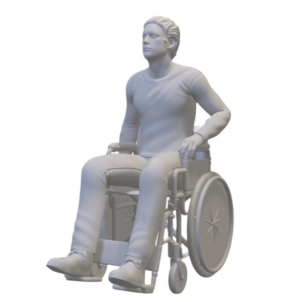 Mann im Rollstuhl - Miniaturfigur