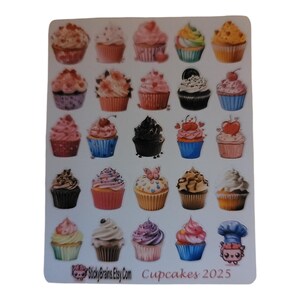 Cupcake Aufkleber - perfekt für Planner/Journals 15mm hoch