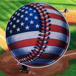 Leuke honkbalstickers - "Stars and Stripes" honkballaptop waterflessticker