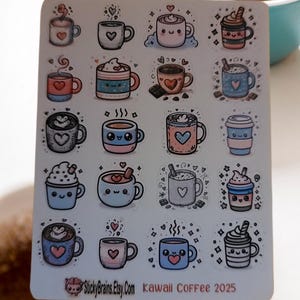 Kawaii Kaffee Super Cute - perfekt für Planner/Journals 15mm Hoch