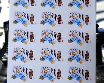 Spieleabend Sticker | Brettspiel Nacht Aufkleber Bogen | Kartenspiel Sticker | Familie Game Night Abziehbilder