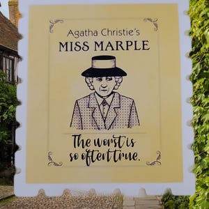 Miss Marple Agatha Christie "The worst is so vaak waar" laptopwaterflessticker