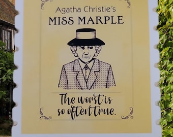 Miss Marple Zitat Aufkleber | Agatha Christie inspiriert Mystery Reader Aufkleber | Gemütlicher Krimi Buchliebhaber Vinyl Sticker
