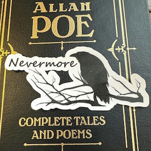 Nevermore raaf Edgar Allan Poe uitgesneden sticker